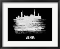 Framed Vienna Skyline Brush Stroke White