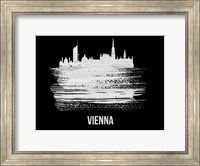 Framed Vienna Skyline Brush Stroke White