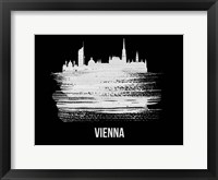 Framed Vienna Skyline Brush Stroke White