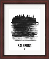 Framed Salzburg Skyline Brush Stroke Black