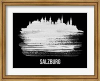Framed Salzburg Skyline Brush Stroke White