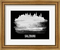 Framed Salzburg Skyline Brush Stroke White