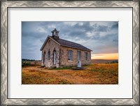 Framed Stormy Morning at the Lower Fox Creek Schoolhouse