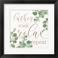 Mint Lather Soak Framed Print