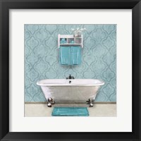 Framed Teal Bath Vibes 1