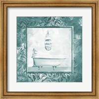 Framed Calm Teal Vintage Bath