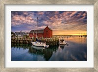 Framed Rockport Harbor at Dawn