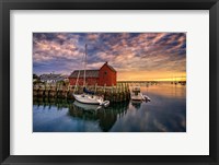 Framed Rockport Harbor at Dawn