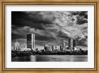 Framed Boston Skyline Monochrome