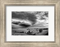Framed Thunder in the Badlands Monochrome