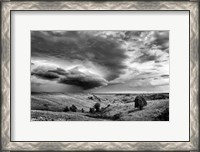 Framed Thunder in the Badlands Monochrome