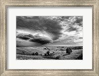 Framed Thunder in the Badlands Monochrome