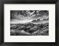 Framed Clearing Storm in the Badlands Monochrome
