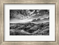 Framed Clearing Storm in the Badlands Monochrome