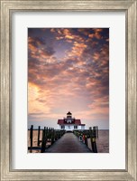 Framed Dawn at Roanoke Marshes Lighthouse