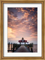 Framed Dawn at Roanoke Marshes Lighthouse