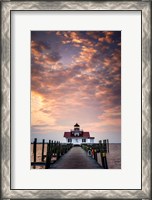 Framed Dawn at Roanoke Marshes Lighthouse