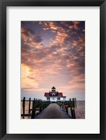 Framed Dawn at Roanoke Marshes Lighthouse