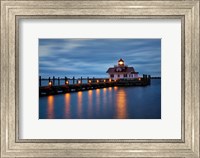 Framed Twilight at Roanoke Marshes Lighthouse