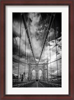 Framed Spring Evening on the Brooklyn Bridge Monochrome