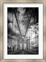 Framed Spring Evening on the Brooklyn Bridge Monochrome
