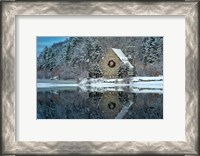 Framed Newfallen Snow at the Old Stone Church