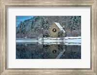 Framed Newfallen Snow at the Old Stone Church