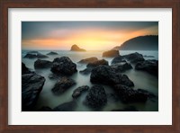 Framed Misty Sunset on Indian Beach