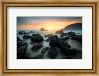 Framed Misty Sunset on Indian Beach