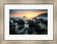 Framed Misty Sunset on Indian Beach