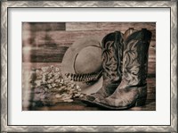 Framed Cowboy Boots III