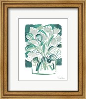 Framed Light Green Tulips II