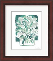 Framed Light Green Tulips II