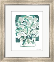 Framed Light Green Tulips II