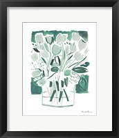 Framed Light Green Tulips I