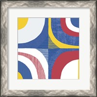 Framed Quarter Circle Abstract Sq IV Bright Primary