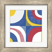 Framed Quarter Circle Abstract Sq IV Bright Primary