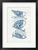 Driftwood Blue Fish I Framed Print