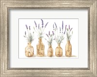 Framed Lavender in Amber Glass