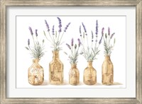 Framed Lavender in Amber Glass