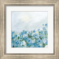 Framed Blooming Landscape Blue