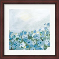 Framed Blooming Landscape Blue