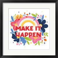 Framed Make It Happen I Bright Sq