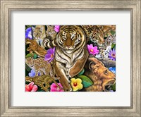 Framed Wild Cats & Flowers