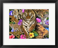 Framed Wild Cats & Flowers