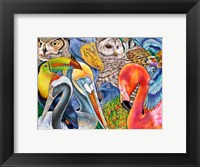 Framed Collage Birds Horizontal