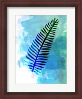 Framed Blue Leaf Watercolor II