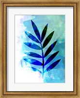 Framed Blue Leaf Watercolor III