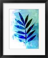 Framed Blue Leaf Watercolor III