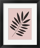 Framed Tropical Blush Pink Leaf I